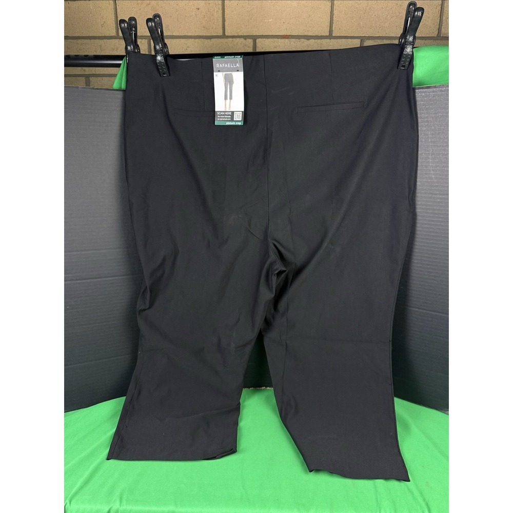 Rafaella Womens Plus Black Pintuck Crop Pants Size 24W L8BGG055 - Picture 3 of 3